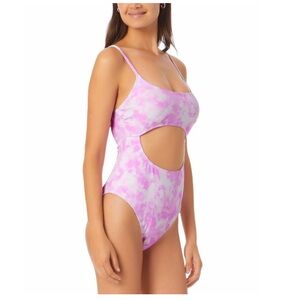 California Waves Juniors Printed Cutout Swimsuit Women's Swimsuit  H25006